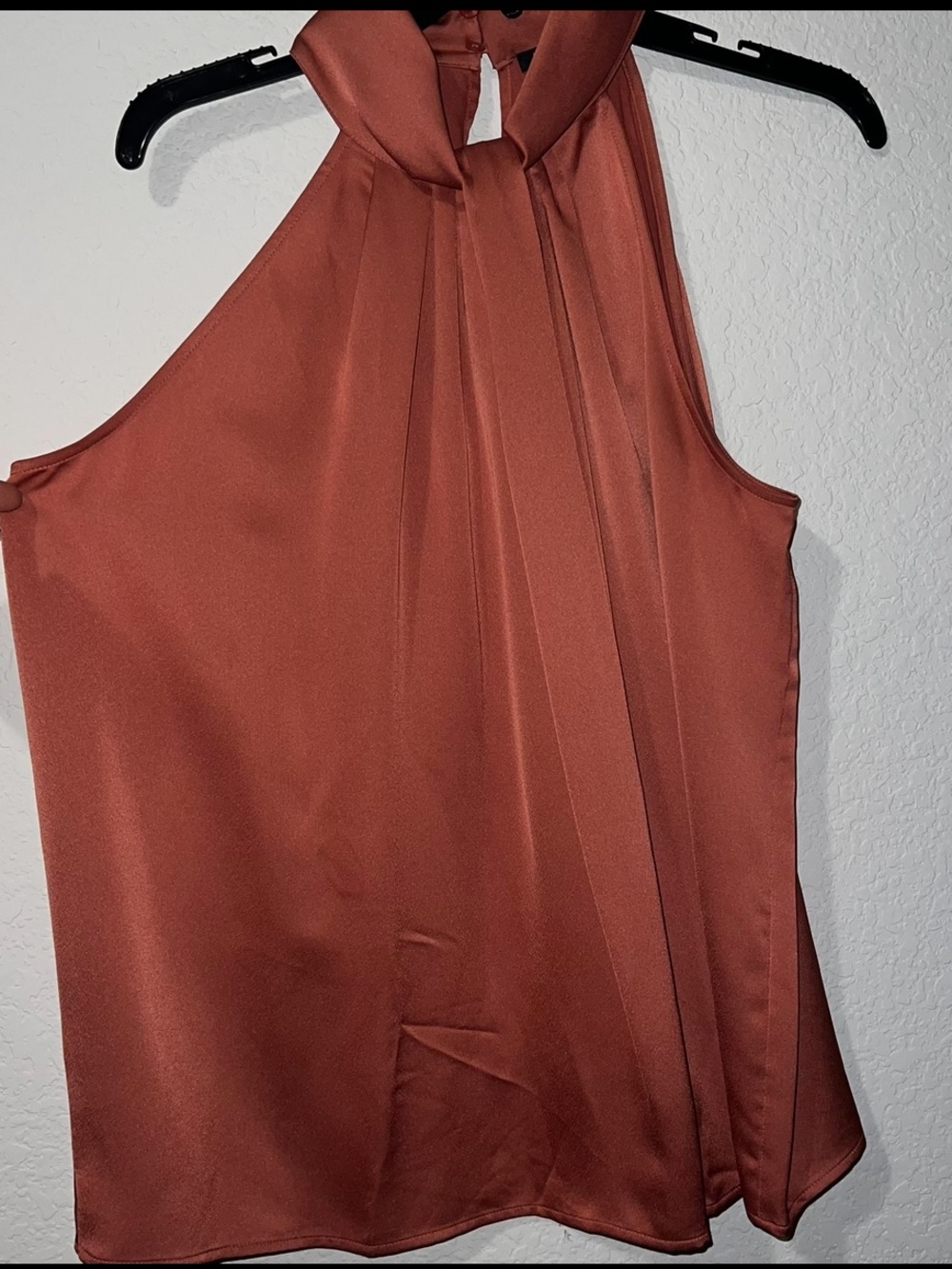 Ann Taylor Halter Neck Sleeveless Top in Burnt Orange